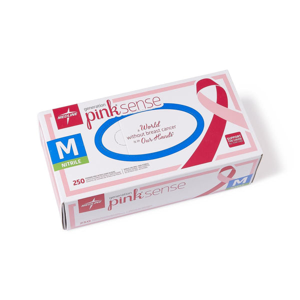 Generation Pink Sense Powder-Free Nitrile Exam Gloves, Size M, 250/BX (PINK2585H) Box of 250