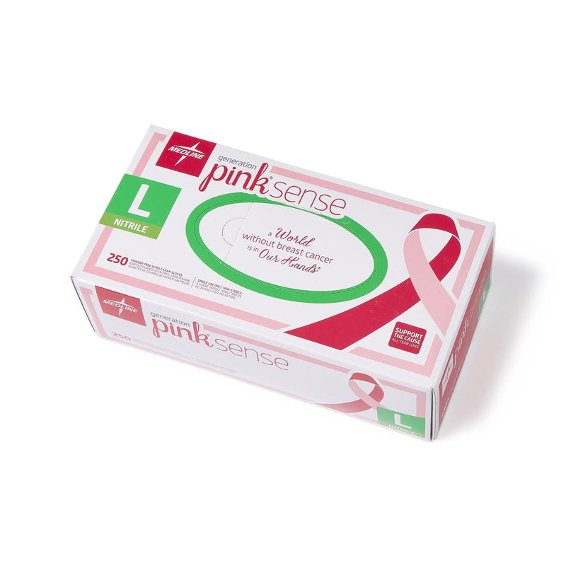 Generation Pink Sense Powder-Free Nitrile Exam Gloves, Size L, 250/BX (PINK2586H) Box of 250