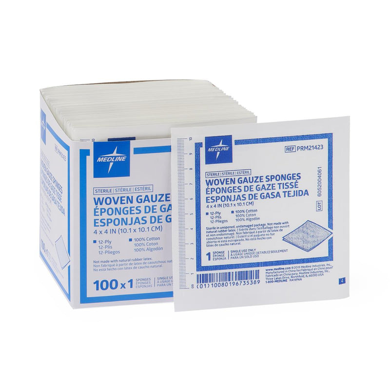 Medline Woven Sterile Gauze Sponges, 1200/CS (PRM21423) Case of 1200