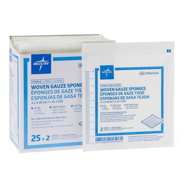 Medline Woven Sterile Gauze Sponges, 1200/CS (PRM21424) Case of 1200