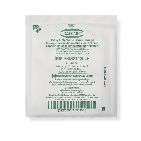 Sterile X-ray Compatible Gauze Sponges, 16-Ply, 4" x 4", 1350/CS (PRM21430LF) Case of 1350