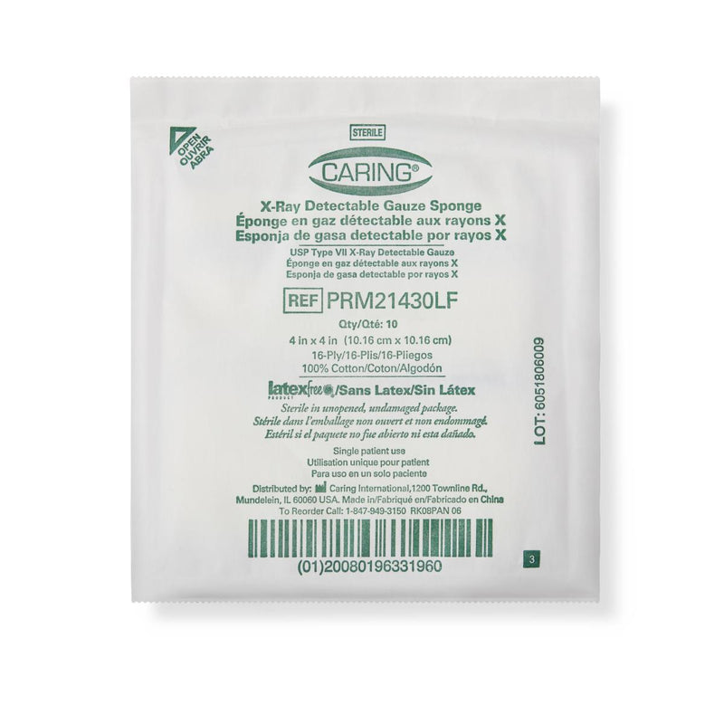 Sterile X-ray Compatible Gauze Sponges, 16-Ply, 4" x 4", 1350/CS (PRM21430LF) Case of 1350