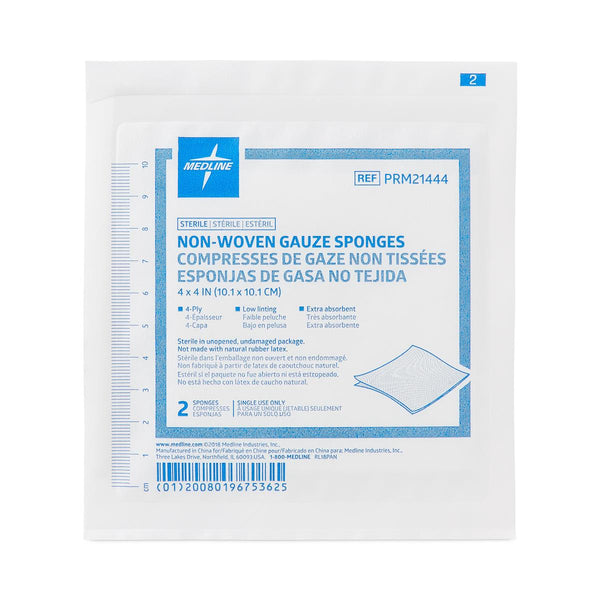 Medline Sterile Nonwoven Gauze Sponges, 600/CS (PRM21444) Case of 600