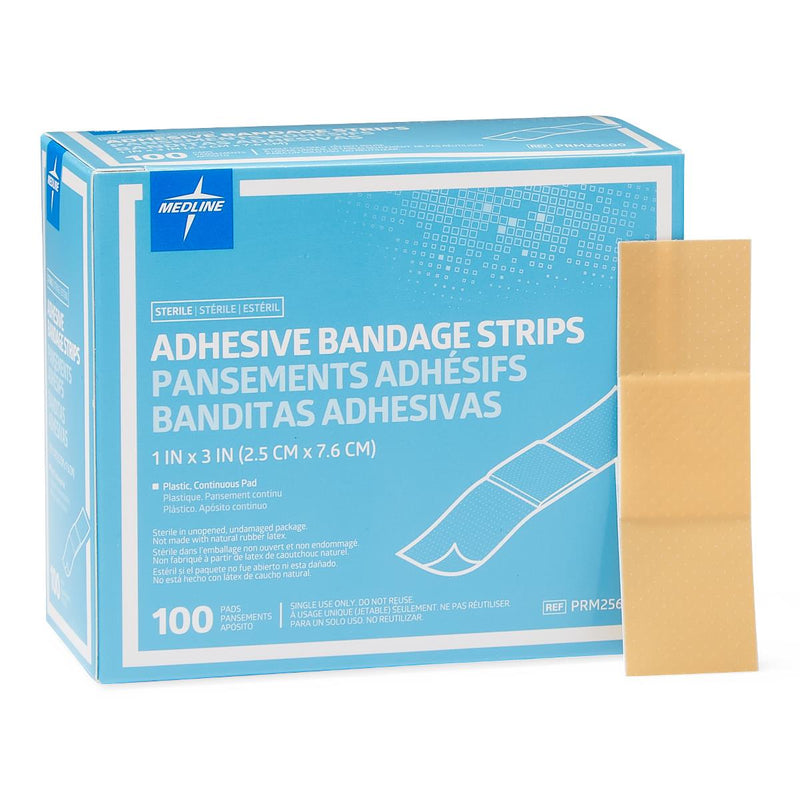 Plastic Adhesive Bandage, 1" x 3", 100/BX (05166CS) Box of 100