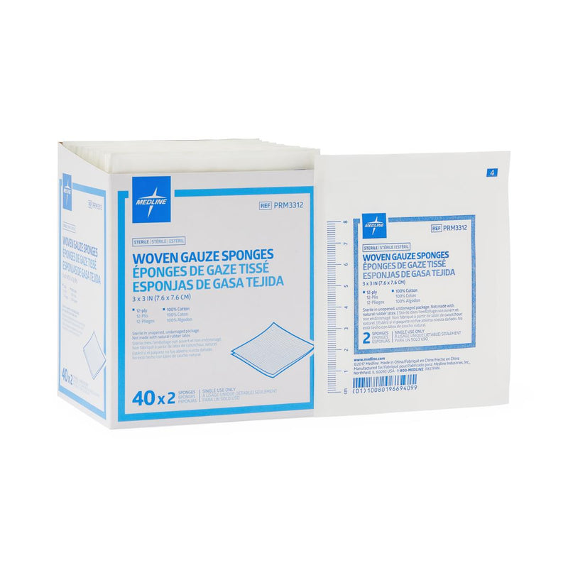 Medline Sterile Woven Gauze Sponges, 2400/CS (PRM3312) Case of 2400