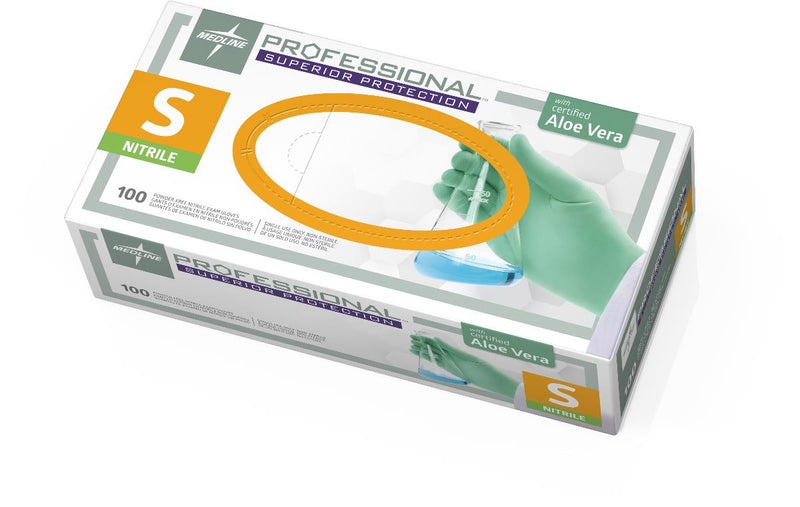 Professional Powder-Free Textured Nitrile Exam Gloves with Aloe, Size S, 1000/CS (PRO31761) Case of 1000