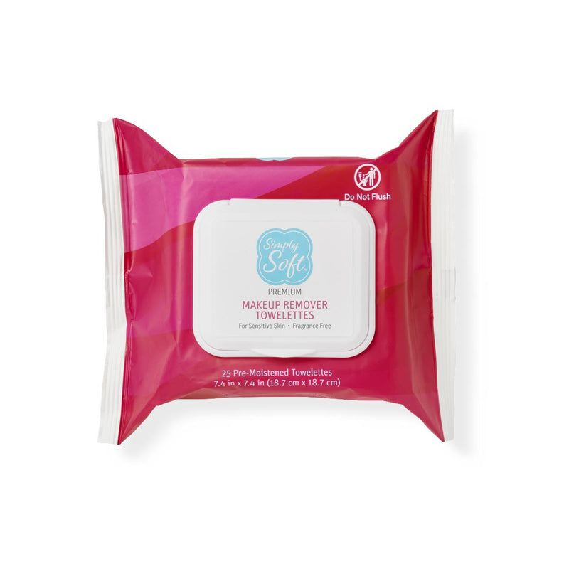 Simply Soft Premium Skin Cleansing and Makeup Remover Wipes, 7.4" x 7.4", 2/Pack, 12 Packs/Case, 12/CS (RSS1402) Case of 12