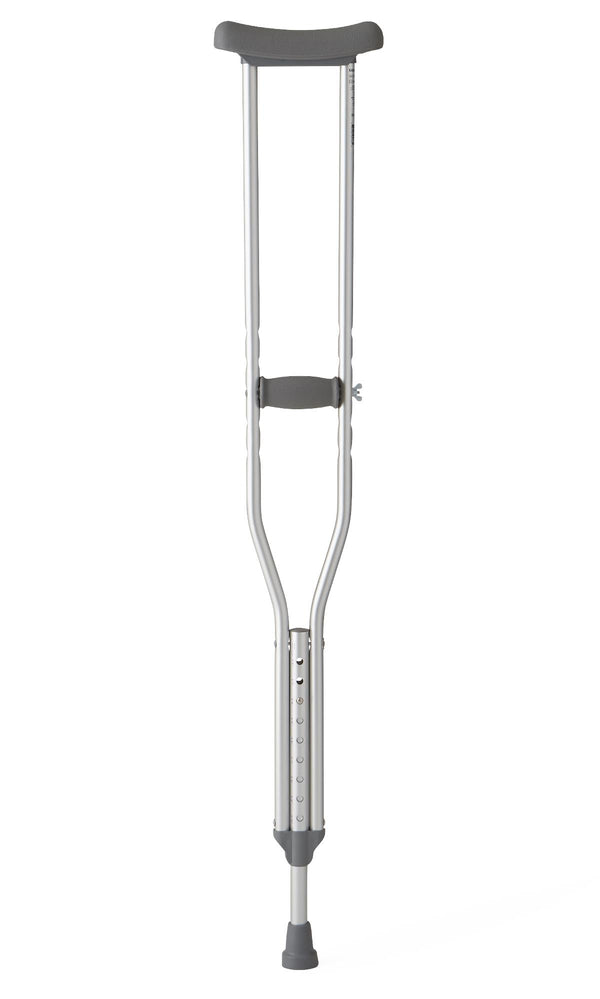 Medline Standard Aluminum Push-Button Crutches, Tall Adult, 300 lb. Capacity, 8/CS  (MDSV80534) Case of 8