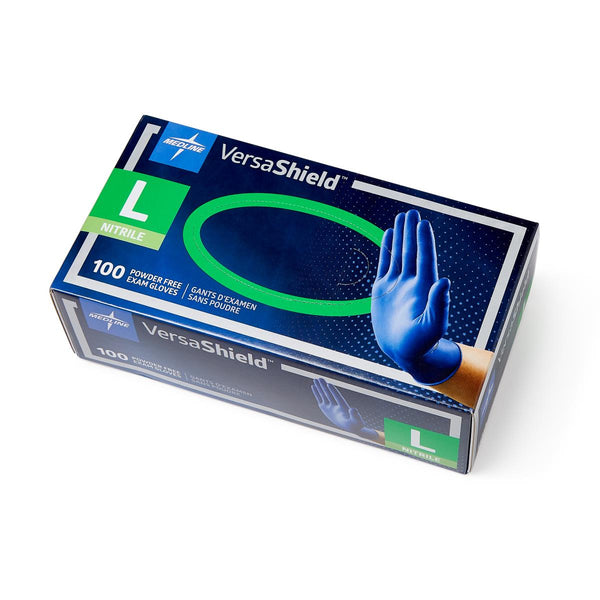 VersaShield Textured Powder-Free Nitrile Exam Gloves, Size L, 1000/CS (VS311L) Case of 1000