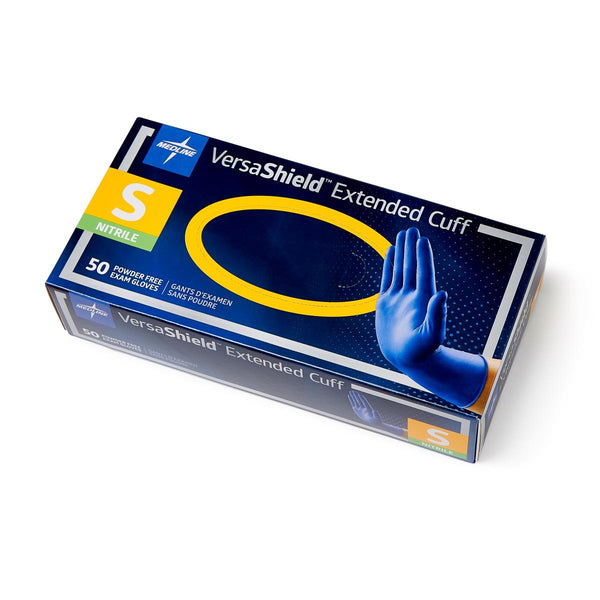 VersaShield Extended Cuff Powder-Free Nitrile Exam Gloves, Size S, 500/CS (VS711S) Case of 500