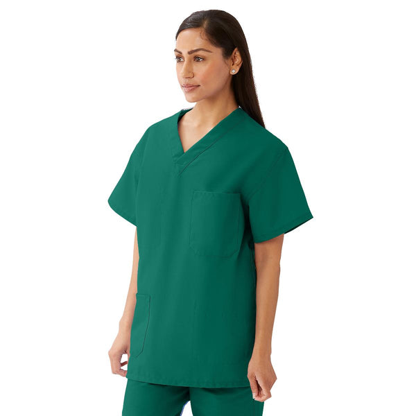 AngelStat Unisex Reversible V-Neck Scrub Top with 4 Pockets, Hunter, Size S, Angelica Color Code, 1/EA  (630NHGS-CA) Each