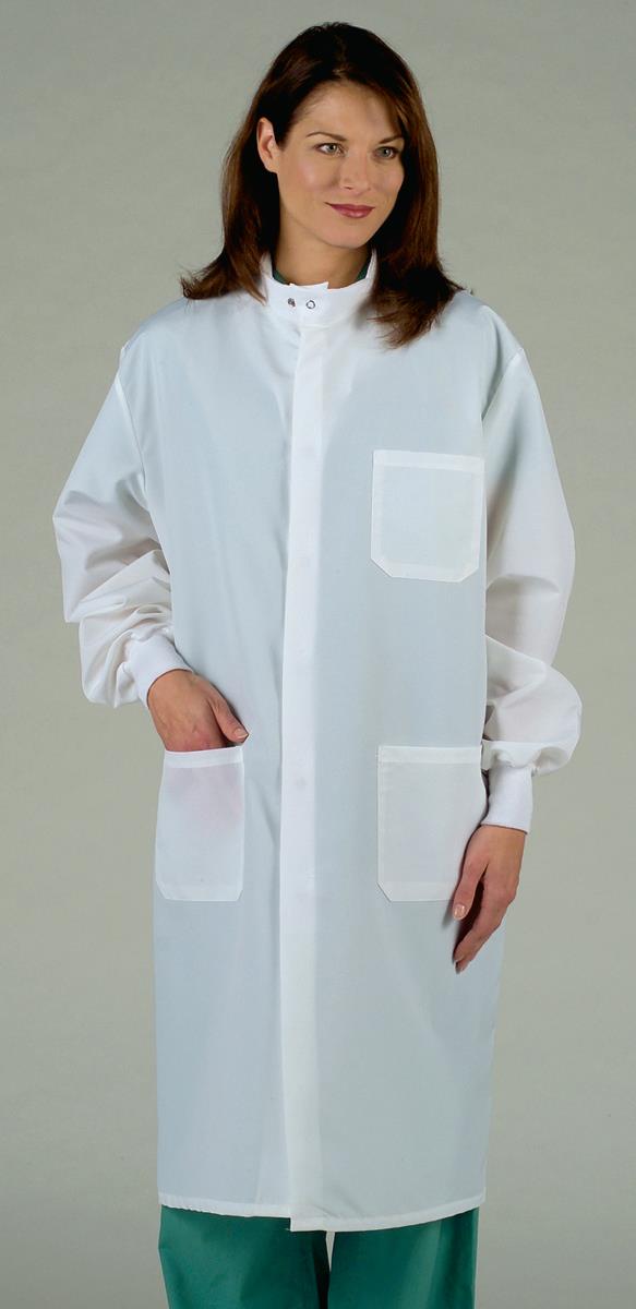 Fluid-Resistant Unisex Barrier Lab Coat, White, Size 4XL, 1/EA  (6623BQW4XL) Each