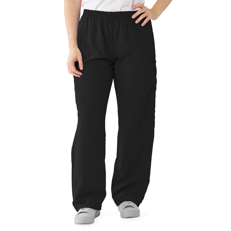 PerforMAX Unisex Elastic Waist Scrub Pants, Size M Regular Inseam, Black, 1/EA  (850DKWM) Each