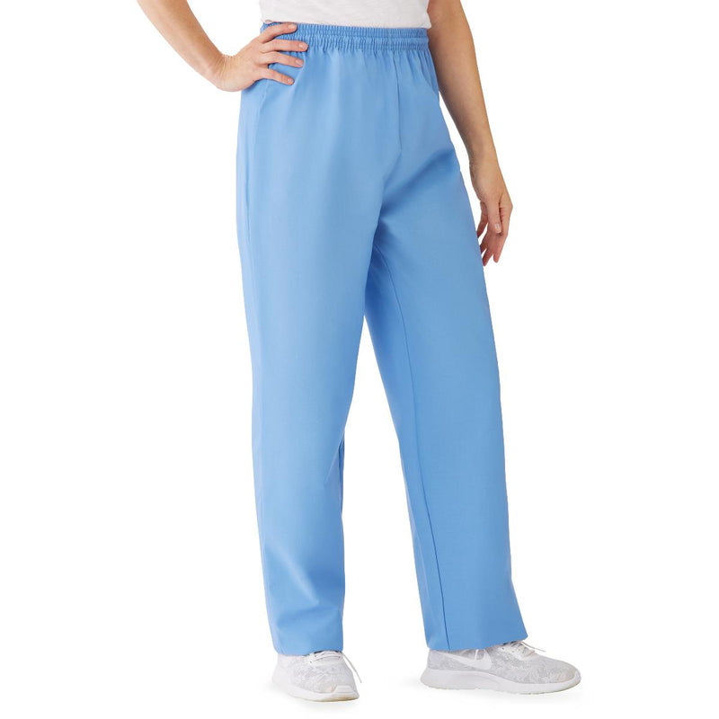 AngelStat Women's Elastic Waist Scrub Pants with Drawstring, Size XS, Ceil Blue, 1/EA  (854NTHXS) Each