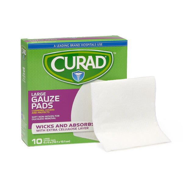 CURAD Sterile Pro-Gauze Pad, 4" x 4", 10/Box, 24/CS  (CUR20444RBI) Case of 24