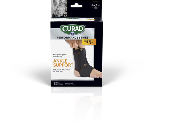 CURAD Neoprene Open Heel Ankle Support, Seniors, Size L/XL, 4/CS (CURSR27200LD) Case of 4
