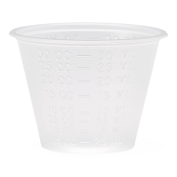 Graduated Plastic Medicine Cup, 30 mL, Graduated in mL and cc, 5000/CS (DYND90000) Case of 5000