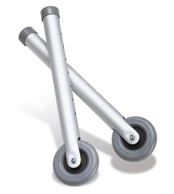 Footpiece Set with 3" Wheels for Walkers, 3/CS  (G07731G) Case of 3