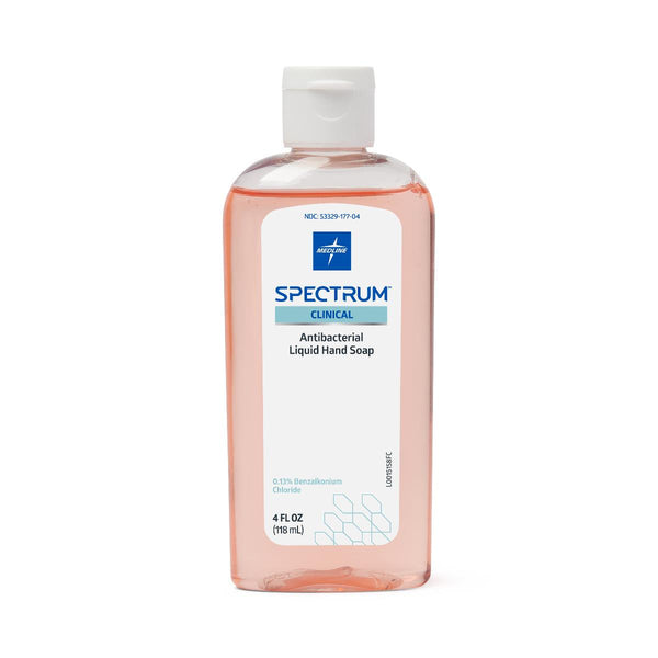 Spectrum Clinical Antibacterial Liquid Hand Soap with 13% BZK, Personal Carry, 4 oz., 12/CS (HHABSP04) Case of 12