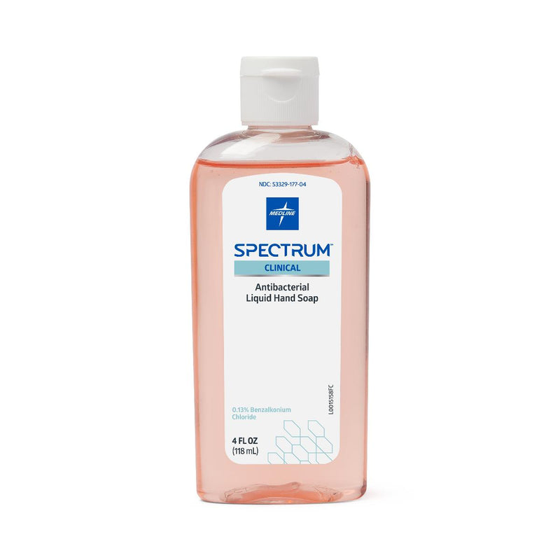Spectrum Clinical Antibacterial Liquid Hand Soap with 13% BZK, Personal Carry, 4 oz., 12/CS (HHABSP04) Case of 12