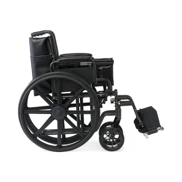 16" Wide K1 Basic Vinyl Wheelchair with Swing-Back Desk-Length Arms and Swing-Away Footrests, 1/EA  (K1166V22S) Each