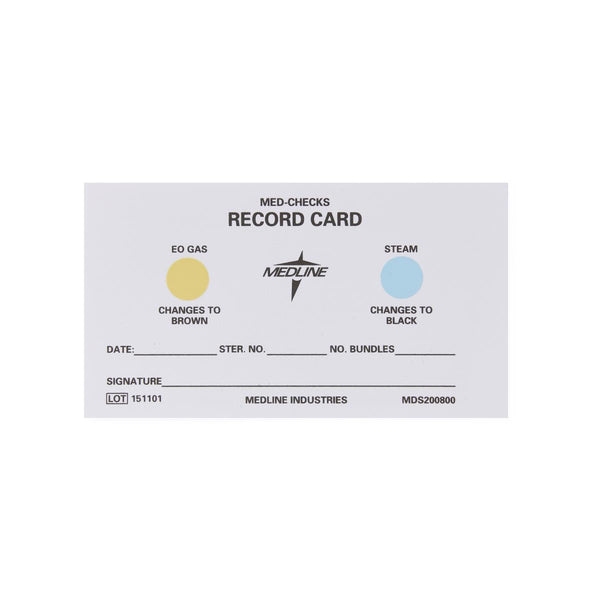 Steam Sterilization and EO Gas Load Record Card, 500/BX  (MDS200800) Box of 500