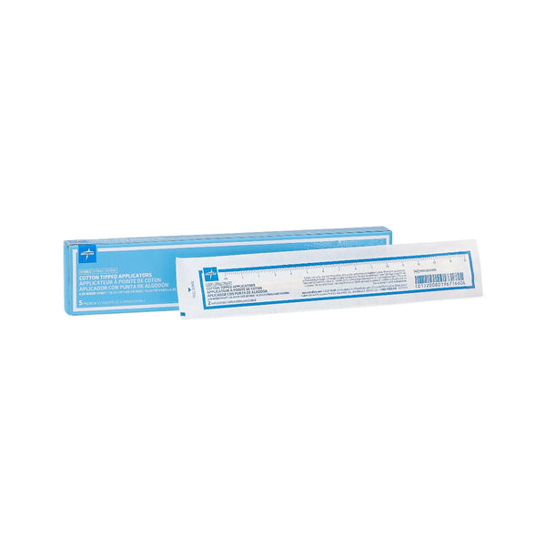 Sterile Cotton-Tipped Wood Applicator, 6", 2/Inner Pack (5 Packs/Carton), 5/PK (MDS202000P) Pack of 5
