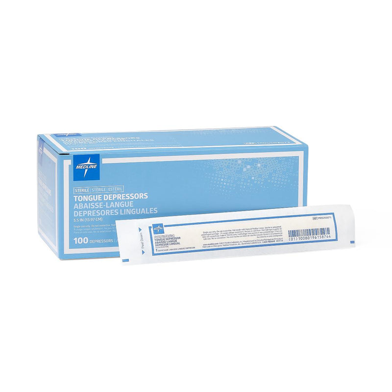 Sterile Tongue Depressor, 5.5", 100/BX  (MDS202073Z) Box of 100