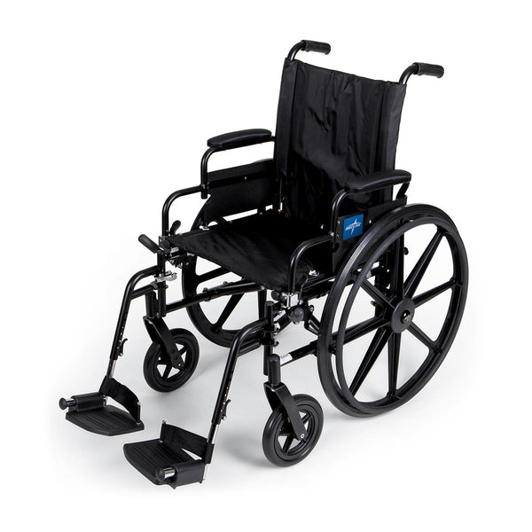 K4 Extra-Wide Lightweight Wheelchair with Swing-Back Desk-Length Arms and Swing-Away Footrests, 22" Width, 1/EA  (MDS806570) Each