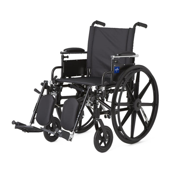 K4 Lightweight Wheelchair with Height-Adjustable Swing-Back Desk-Length Arms and Elevating Leg Rests, 300 lb. Weight Capacity, 18" Width, 1/EA  (MDS806550PLUS) Each