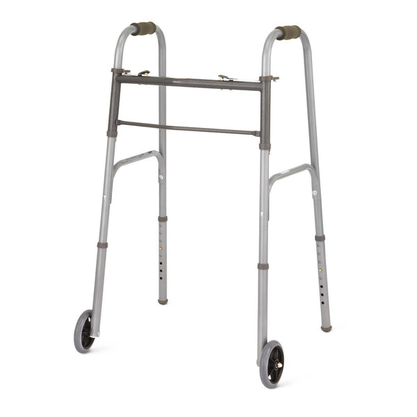 2-Button Basic Walker with 5" Wheels, Steel, 1/EA  (MDS86410W54BH) Each