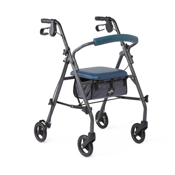 Steel Rollator with 6" Wheels and Microban-Treated Touch Points and Seat, Teal, Knockdown, 1 EA (MDS86850ESAB) Each