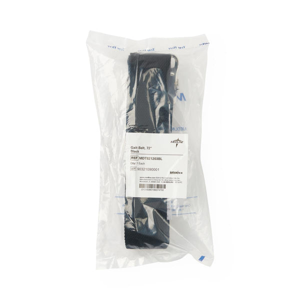 Cotton Gait/Transfer Belt with Metal Buckle, Bariatric, 2" x 72", Black, 1 EA (MDT821203BL) Each