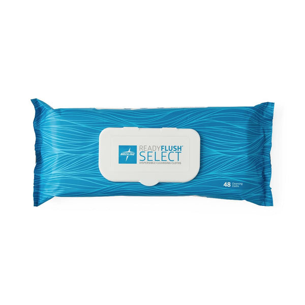 ReadyFlush Select Flushable Fragrance-Free Wet Wipes, 8"x 10", 48/Pack, 12/CS (MSC263840) Case of 12