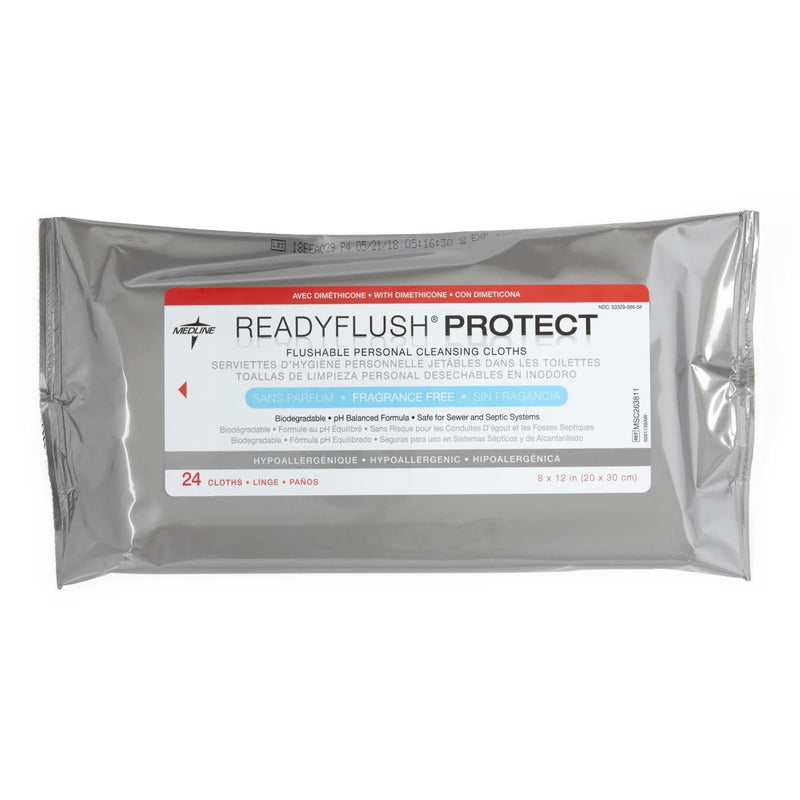 ReadyFlush Protect Flushable Personal Cleansing Wipes with Dimethicone, 24/PK (MSC263811H) Pack of 24