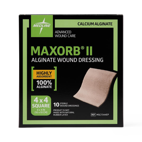 Maxorb II Alginate Dressings, 4" x 4", in Educational Packaging, 50/CS  (MSC7344EP) Case of 50