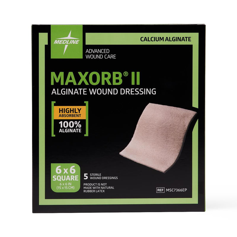 Maxorb II Alginate Dressings, 6" x 6", in Educational Packaging, 50/CS  (MSC7366EP) Case of 50