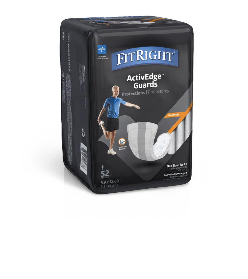 FitRight Active Guards for Men Incontinence Liners, 6" x 11", 52/BG (MSCMG02Z) Bag of 52