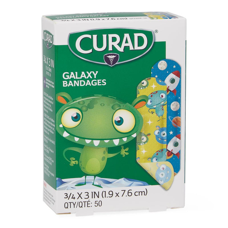 CURAD Galaxy Plastic Adhesive Bandage,  3/4" x 3", 1200/CS  (NON256132) Case of 1200