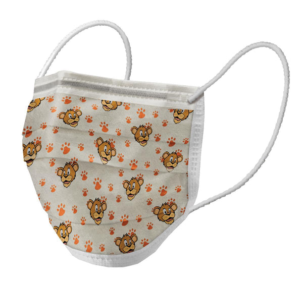 ASTM Level 1 Face Mask with Ear Loops, Pediatric Buddy the Brave Print, Regular/Adult Size, 300/CS (NONBUDDYEL) Case of 300