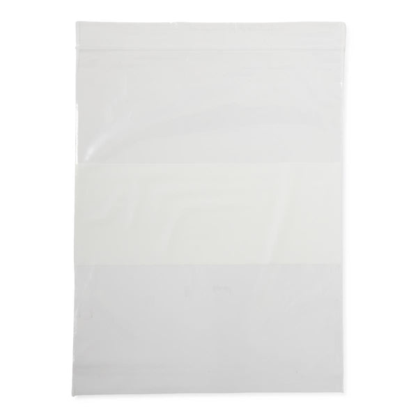 Plastic Bags with Zip Closure and White Write-On Block, 2 mil, 8" x 10", 100/PK (NONZIP810Z) Pack of 100