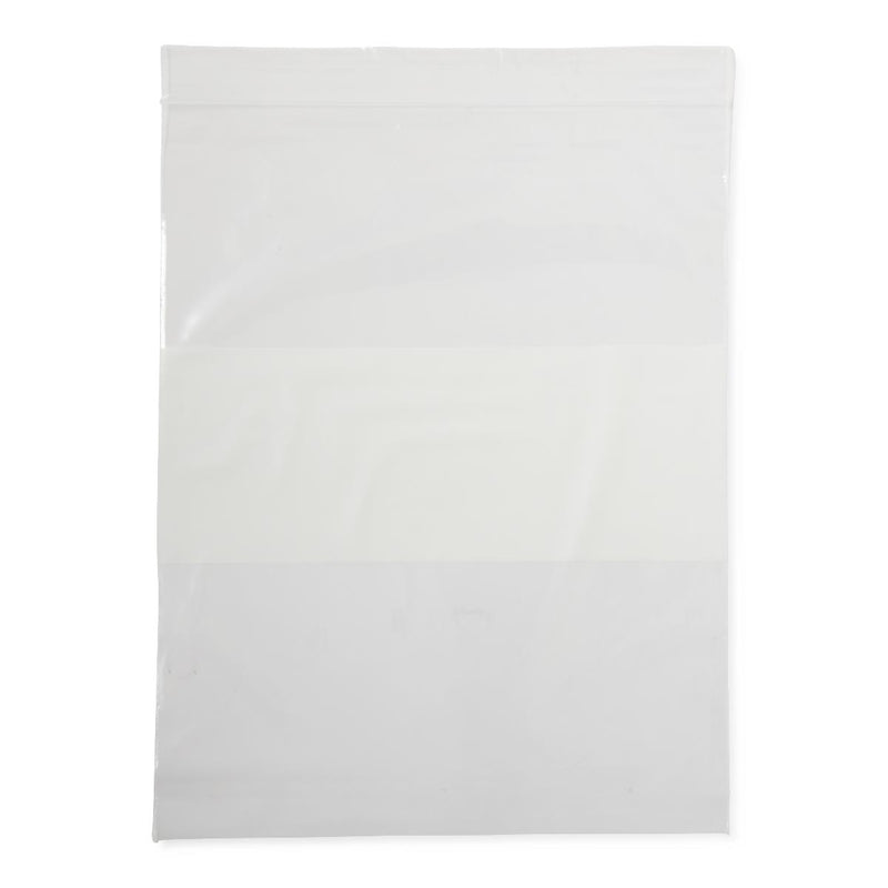 Plastic Bags with Zip Closure and White Write-On Block, 2 mil, 8" x 10", 100/PK (NONZIP810Z) Pack of 100