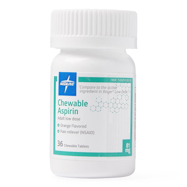 Orange Flavor Chewable Aspirin, 81 mg, 36 Tablets, 64/CS (OTCM00004) Case of 64