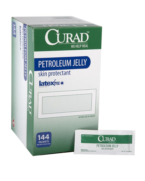 CURAD Petroleum Jelly, 5 g Foil Packet, 144/Box, 144/BX (CUR005345Z) Box of 144