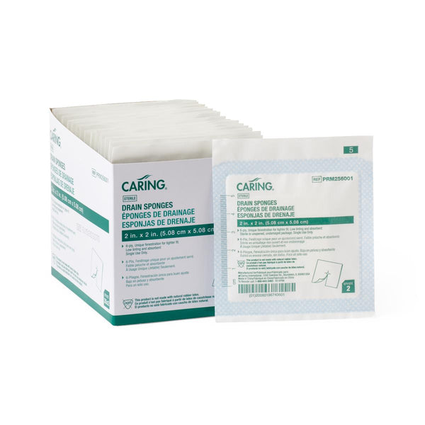 Medline Sterile Nonwoven Gauze Drain Sponges, 1400/CS (PRM256001) Case of 1400