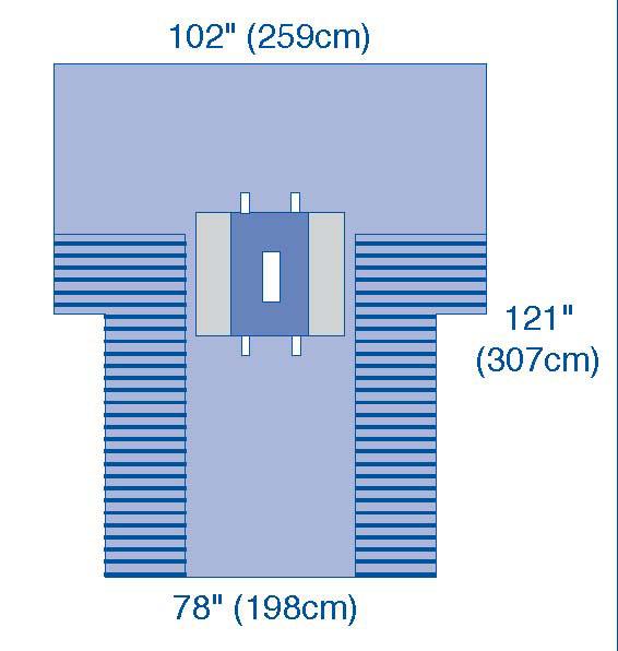 UltraGard Laparotomy Drapes with Pouches, 102" x 121" x 78" (259 x 307 x 198 cm), 12/CS  (DYNJP3008UG) Case of 12