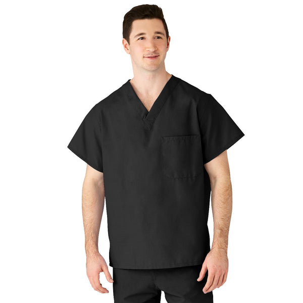 610 AngelStat Black Scrub Tops with Angelica Color Coding, 1/EA (610BLKS-CA) Each