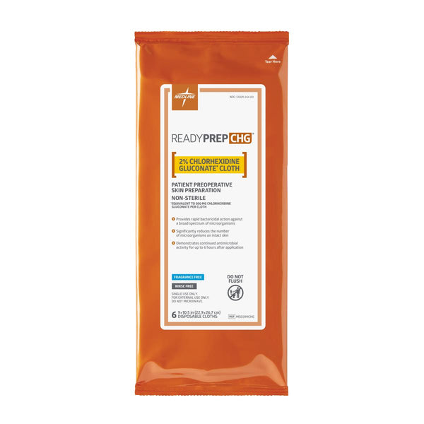 ReadyPrep 2% Chlorhexidine Gluconate (CHG) Preoperative Cloths, 6 Cloths / Pack, 32 Packs / Case, 32/CS (MSC099CHG) Case of 32