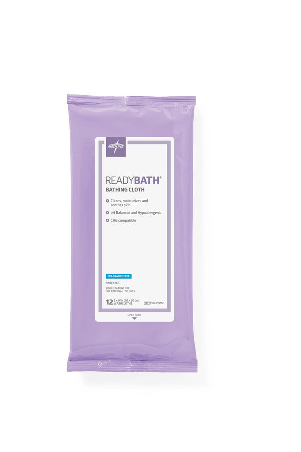 ReadyBath Total Body Cleansing Standard Weight Wash Cloth, Fragrance Free, 12/Pack, 24/CS (MSC095112) Case of 24