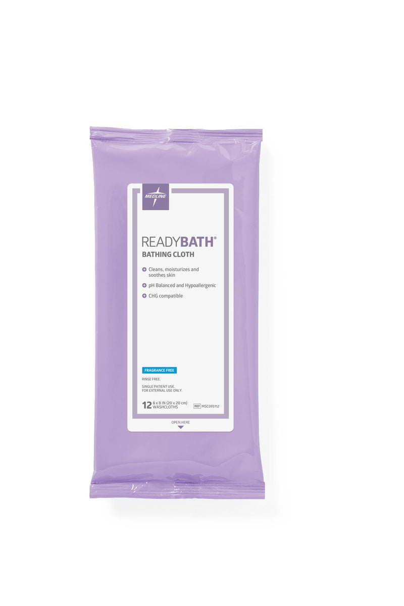 ReadyBath Total Body Cleansing Standard Weight Wash Cloth, Fragrance Free, 12/Pack, 24/CS (MSC095112) Case of 24